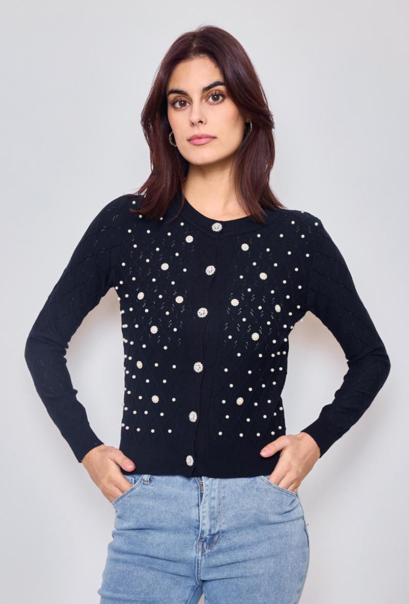 Knitted jacket with beads Black<br />(<strong>Frime</strong>)